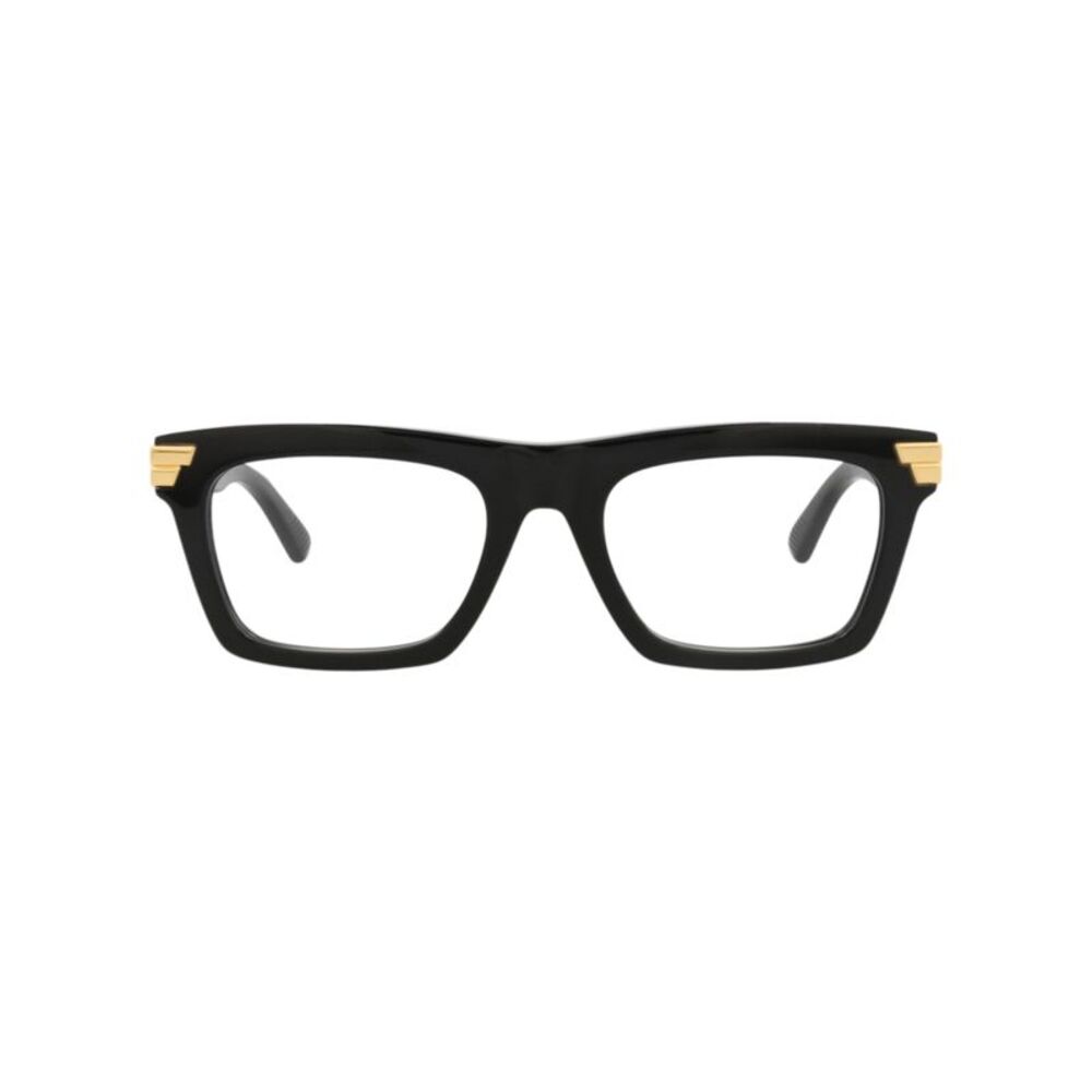 Bottega Veneta Square-Frame Acetate Optical Frames Black Unisex-Adult
